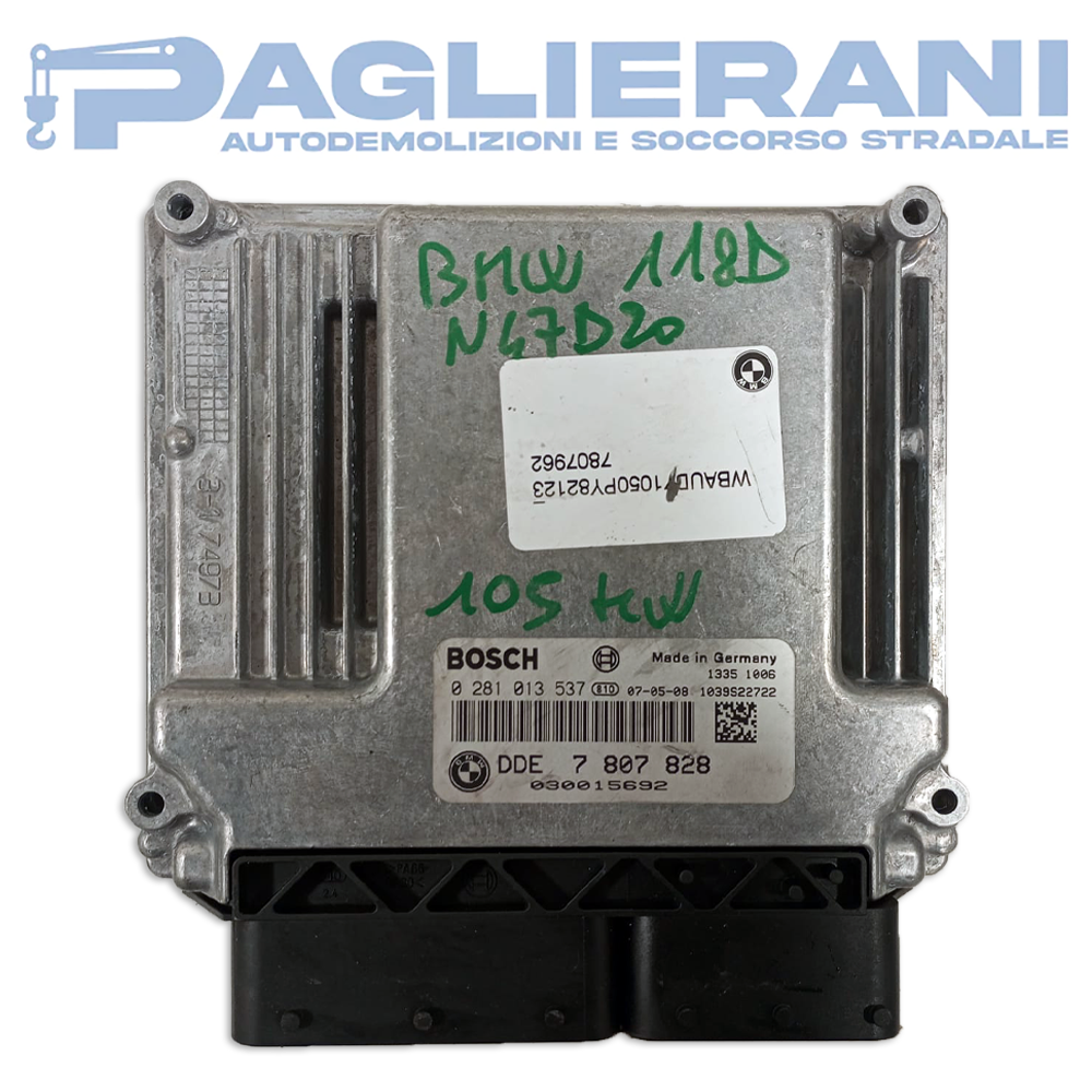 BOSCH ECU Engine Control Unit BMW 118D 2007-2012 DDE 7807828 (0281013537)
