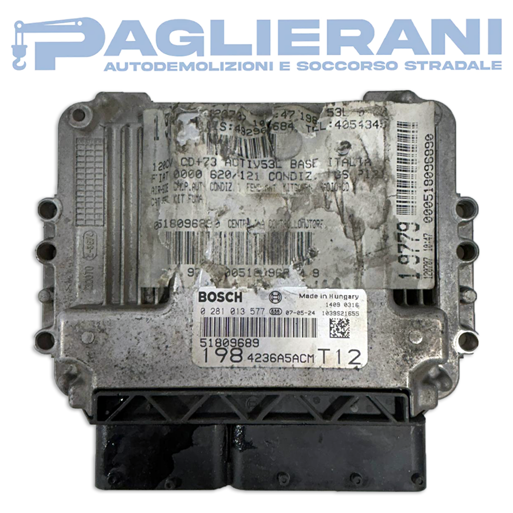 BOSCH ECU Engine Control Unit FIAT Bravo 2007-2010 51809689 198 4236A5ACM T12 (0281013577)
