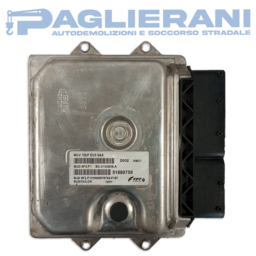 Centralina ECU Motore Magneti Marelli FPT FIAT Fiorino 2007-2011 D032 AM21 MJD8F2.F1 (51880759)