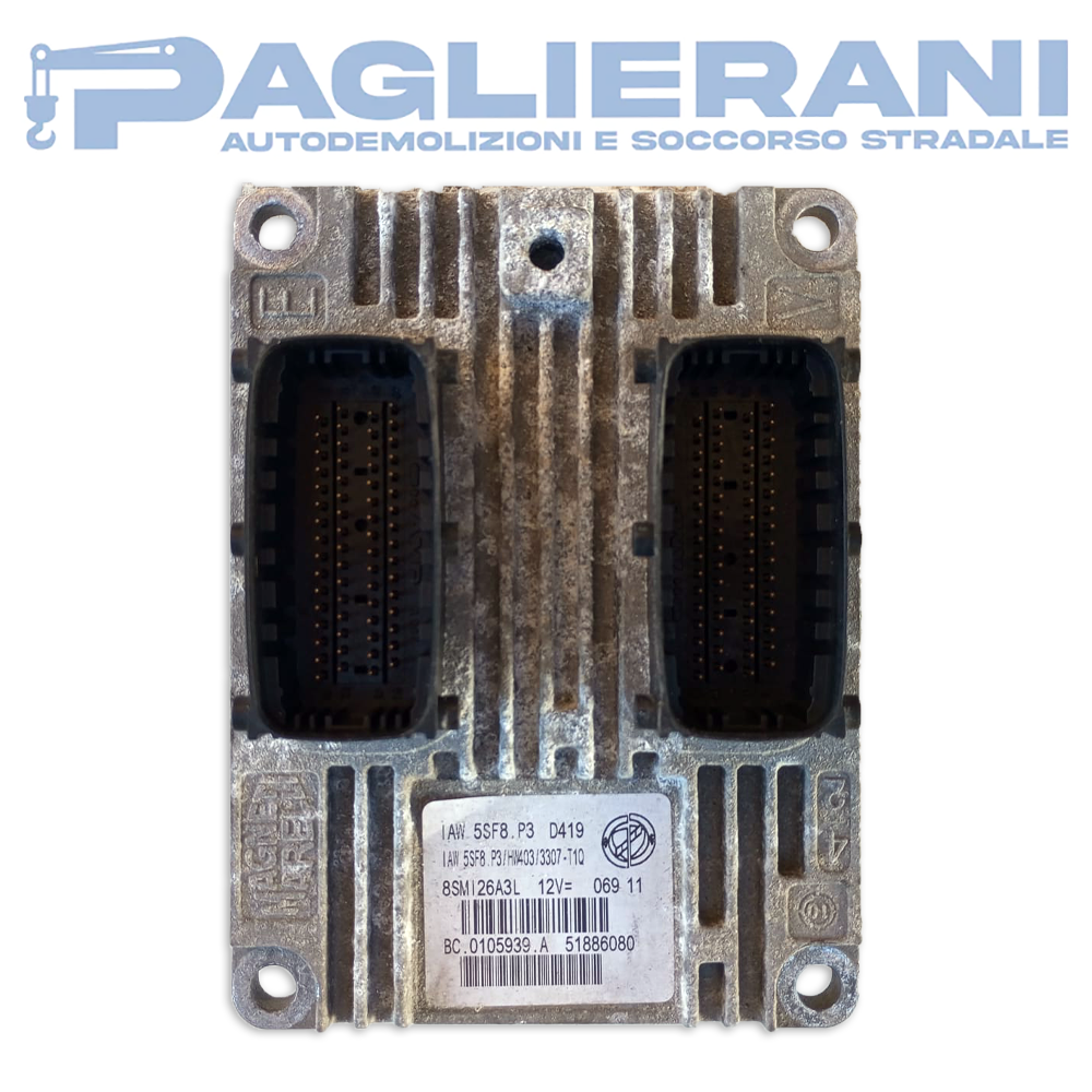 Centralina Motore ECU Magneti Marelli FIAT Qubo 2009-2016 IAW5SF8.P3 D419 (51886080)