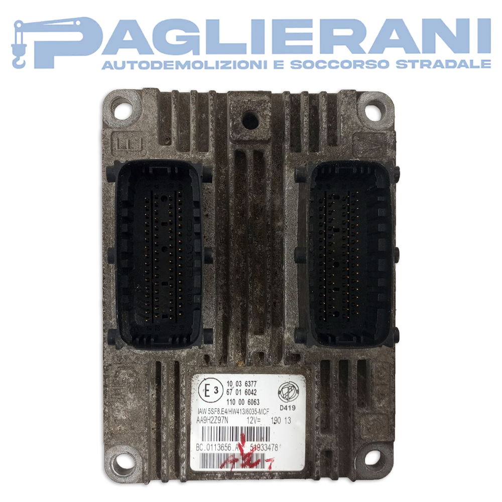 Magneti Marelli Engine ECU Control Unit FIAT Punto 199 2009-2011 IAW5SF8E4 D419 (51933478)