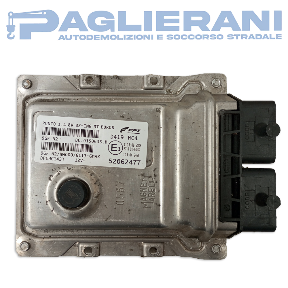Centralina Motore ECU Magneti Marelli FPT FIAT Grande Punto EVO 2010 9GFN2 D419 HC4 (52062477)