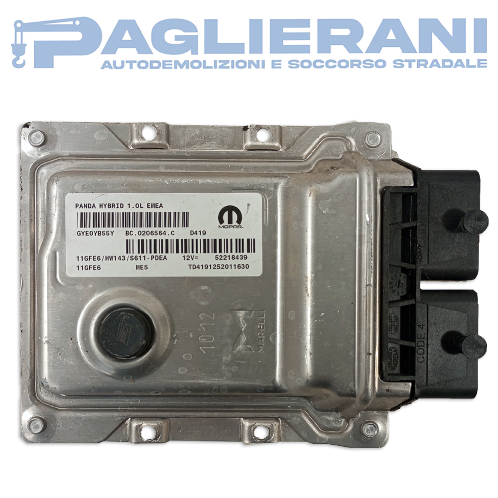 Centralina ECU Motore Magneti Marelli MOPAR FIAT Panda 312 Hybrid 2020-2026 11GFE6 D419 (52218439)