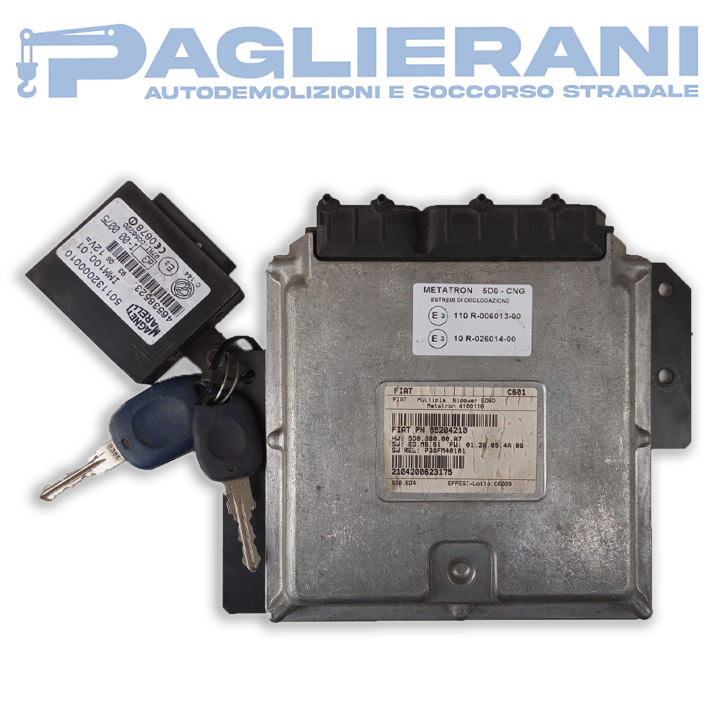 FIAT Multipla 186 Engine Control Unit ECU 2001-2010 + Immobilizer (PN 55204210)