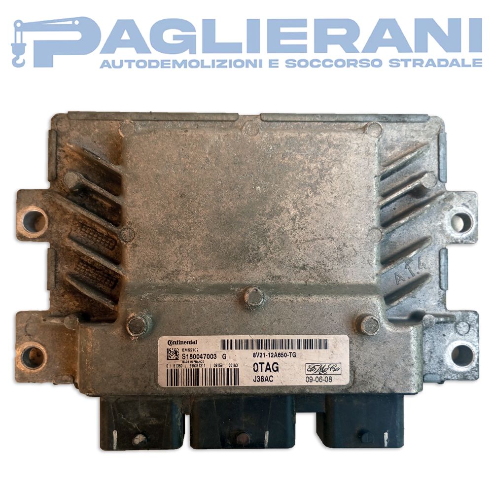 Continental ECU Engine Control Unit FoMoCo Ford Fiesta VI 2008-2012 OTAG J38AC EMS2102 (S180047003G)