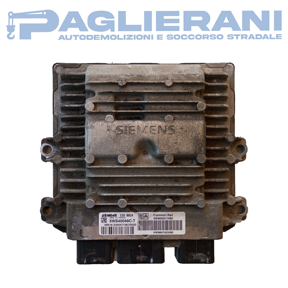 Centralina ECU Motore Siemens Peugeot/Citroen 5WS40049C-T (SW9650517880)