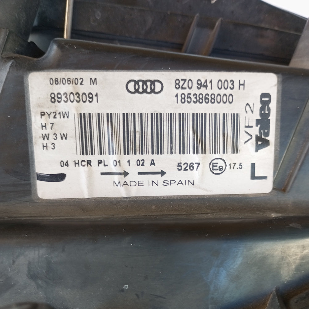 Headlight Audi A2 2000-2005 SX Grade A (Code Ref. 8Z0941003)