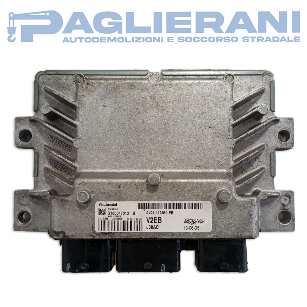 Continental ECU Engine Control Unit Ford Fiesta Mk6 2010-2017 EMS2102 V2EB J38AC (S180047013B)