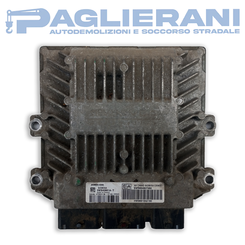 SiemensVDO ECU Engine Control Unit FIAT Scudo 2007-2022 SID803A 5WS40661A-T (SW9664807480)