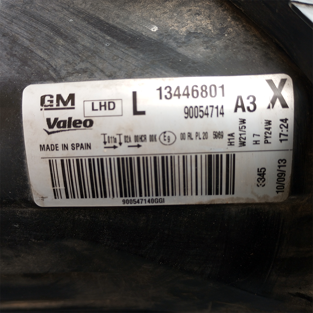 Original VALEO GM Left Front Light Opel Corsa D 2006-2014 90054714 (13446801)