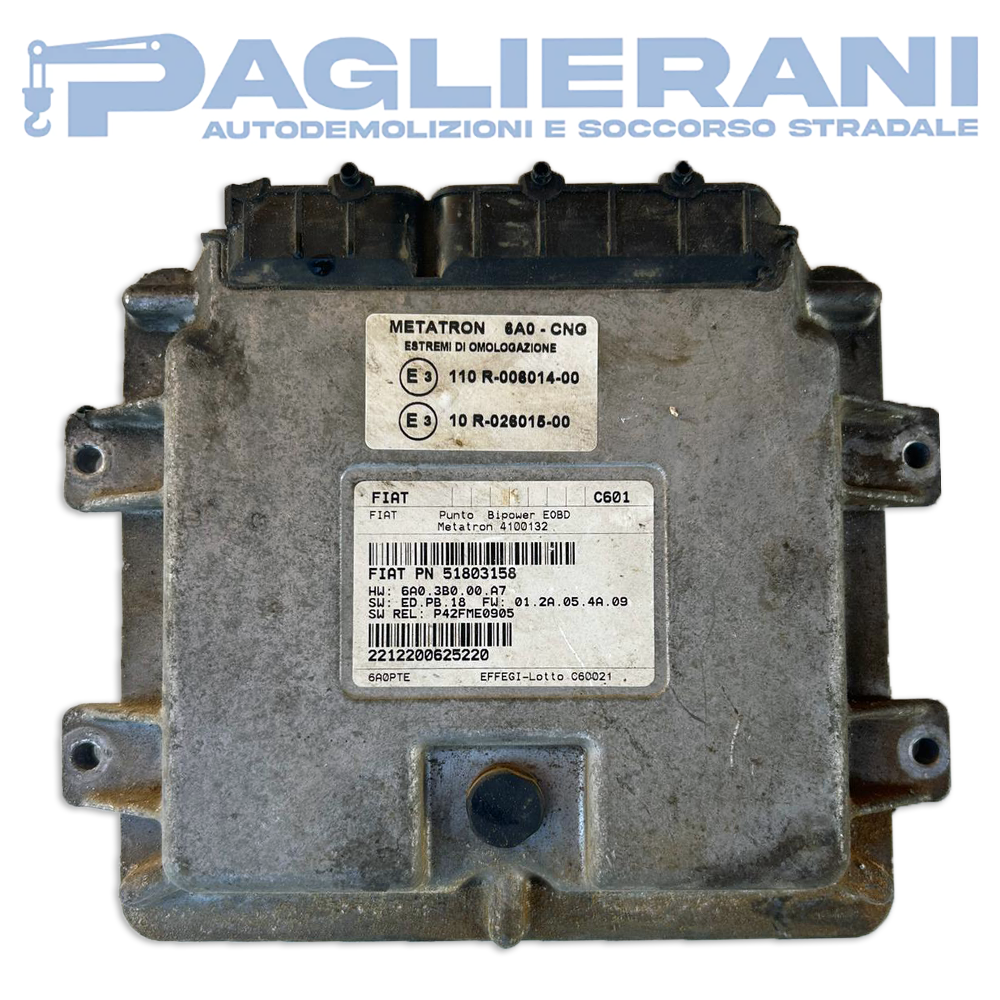 Centralina Motore ECU FIAT Punto 188 1999-2011 (PN 51803158)