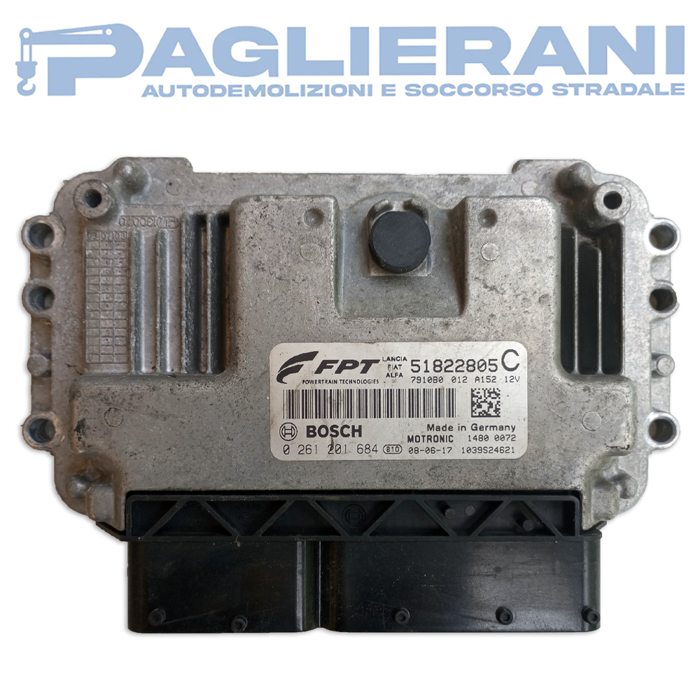 BOSCH ECU Engine Control Unit FIAT Grande Punto 2008-2011 51822805 C (0261201684)