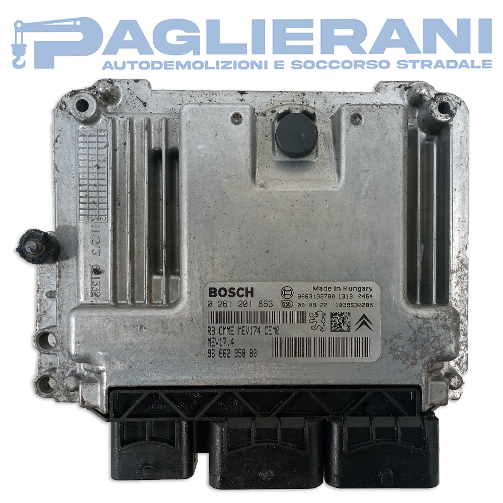 Centralina Motore ECU BOSCH Peugeot 308 2009 MEV17.4 9666235880 (0261201863)