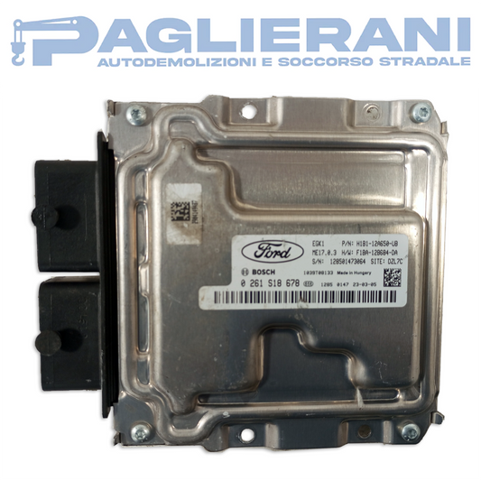 Centralina Motore ECU BOSCH Ford Fiesta 2017-2019 EGK1 ME17.0.3 H1B1-12A650-UB (0261S18678)