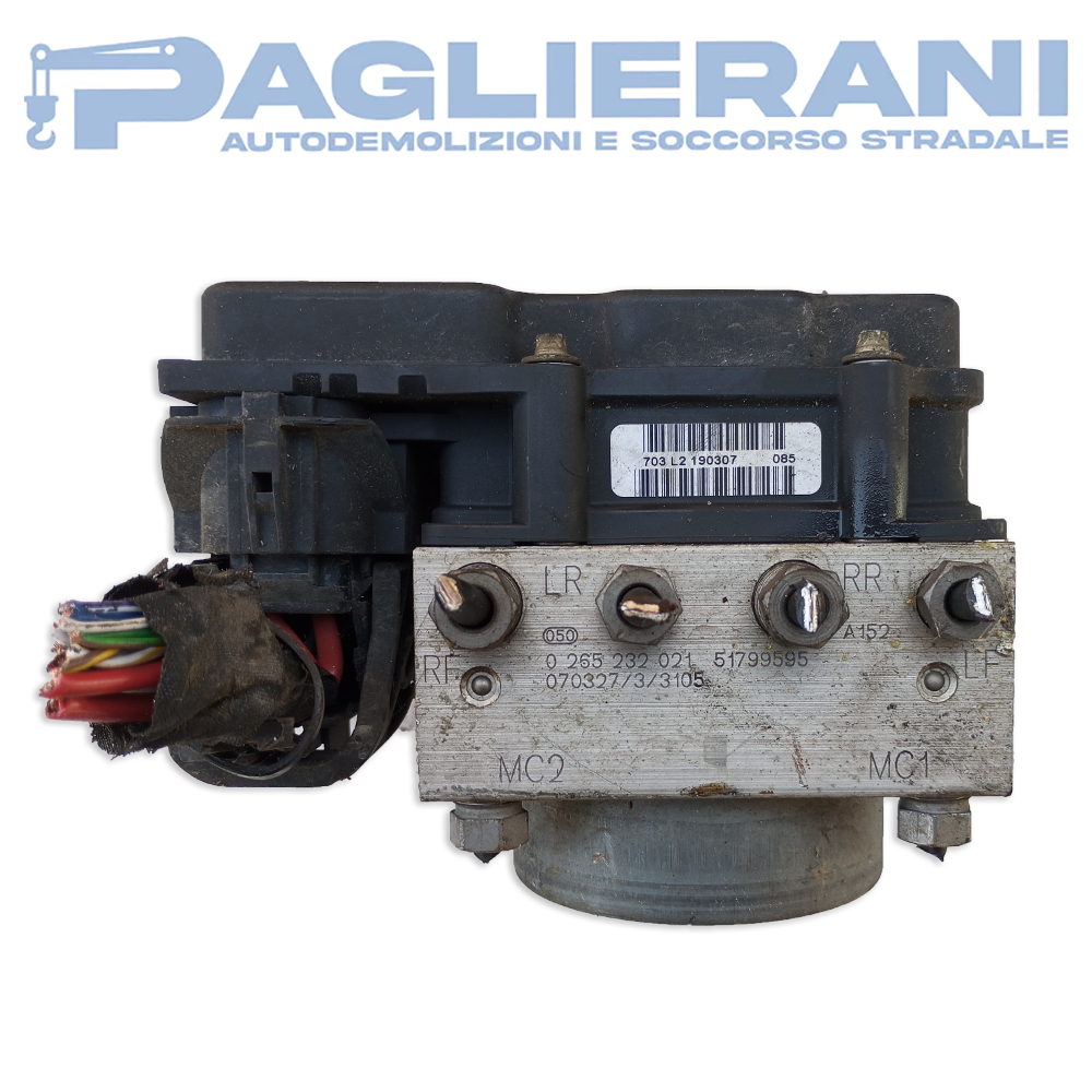 BOSCH control unit ABS pump FIAT Panda 2003-2012 (0265232021 51799595)