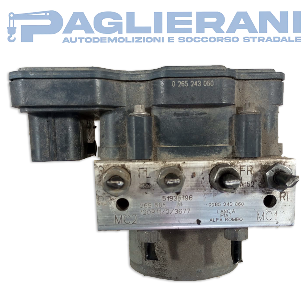 Centralina Pompa ABS BOSCH Lancia Y 2011-2015 51935916 269585 (0265243060)