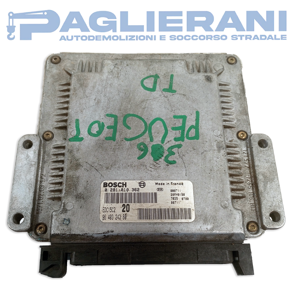 Centralina BOSCH ECU Motore Peugeot 306 1997-2002 0281010362 (Codice Rif. 9640324380)