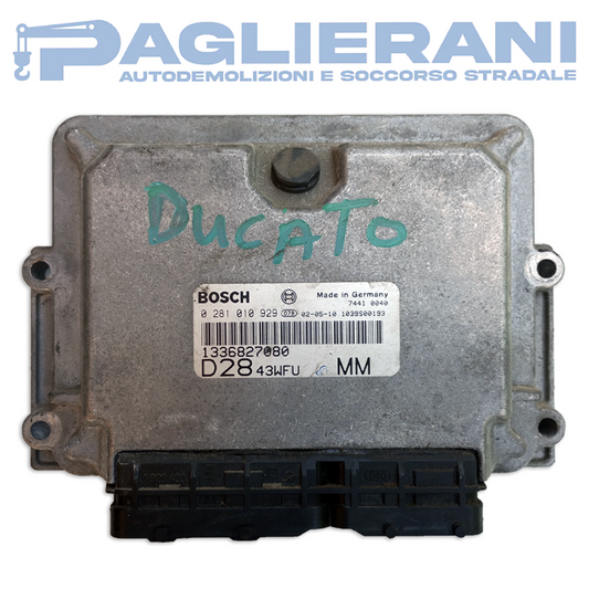 BOSCH ECU Engine Control Unit FIAT Ducato 1336827080 D28 43WFU MM (0281010929)