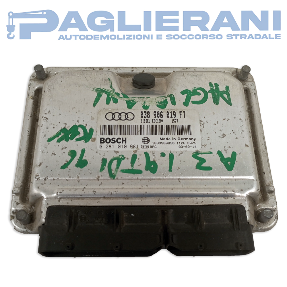 Centralina BOSCH ECU Motore Audi A3 0281010981 (Codice Rif. 038906019FT)