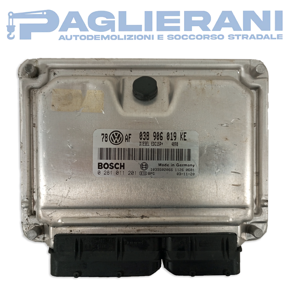 Centralina BOSCH ECU Motore SKODA SUPERB 0281011201 (Codice Rif. 038906019KE)