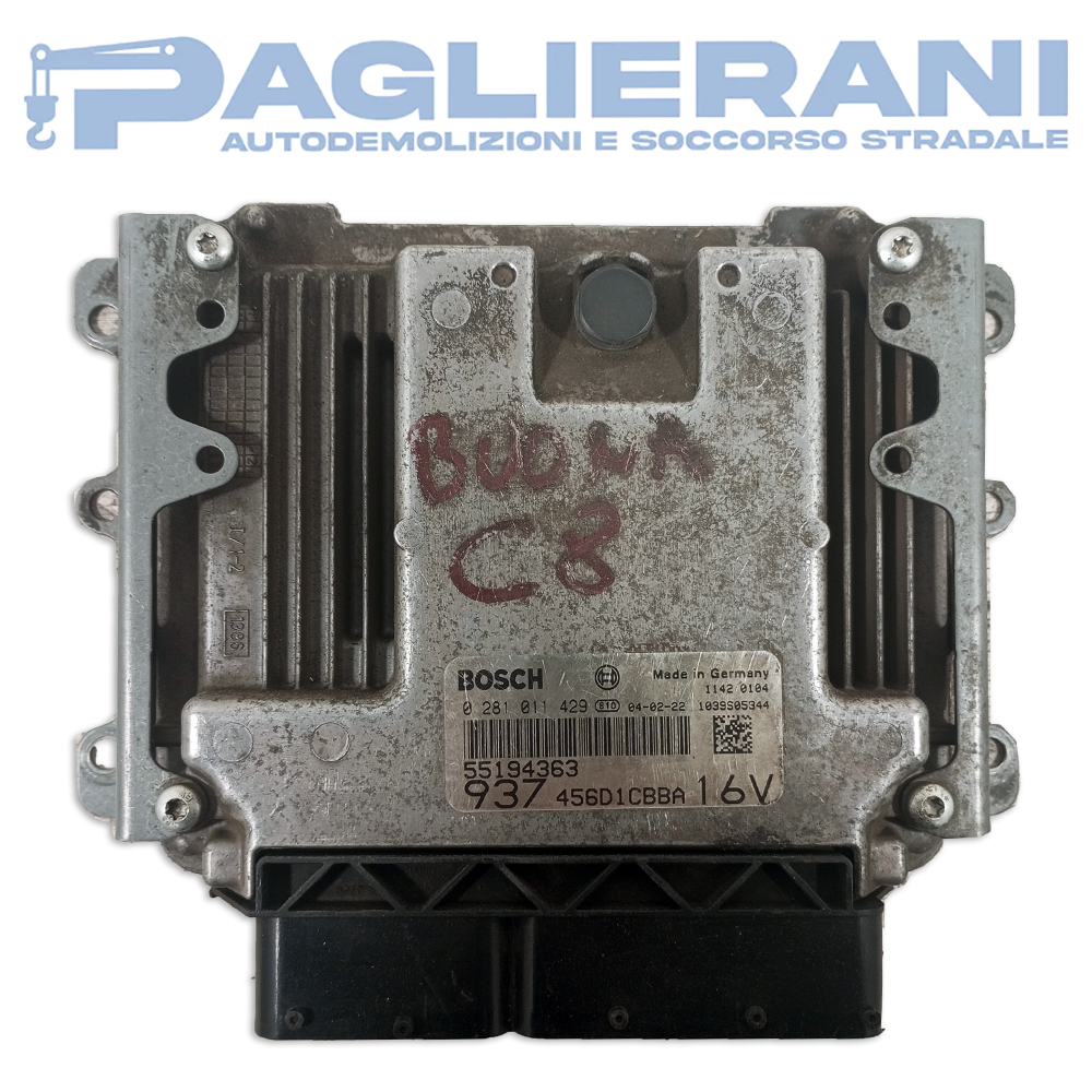 BOSCH Engine Control Unit ECU Alfa Romeo 147 2002-2003 55194363 937 456D1CBBA 16V (0281011429)