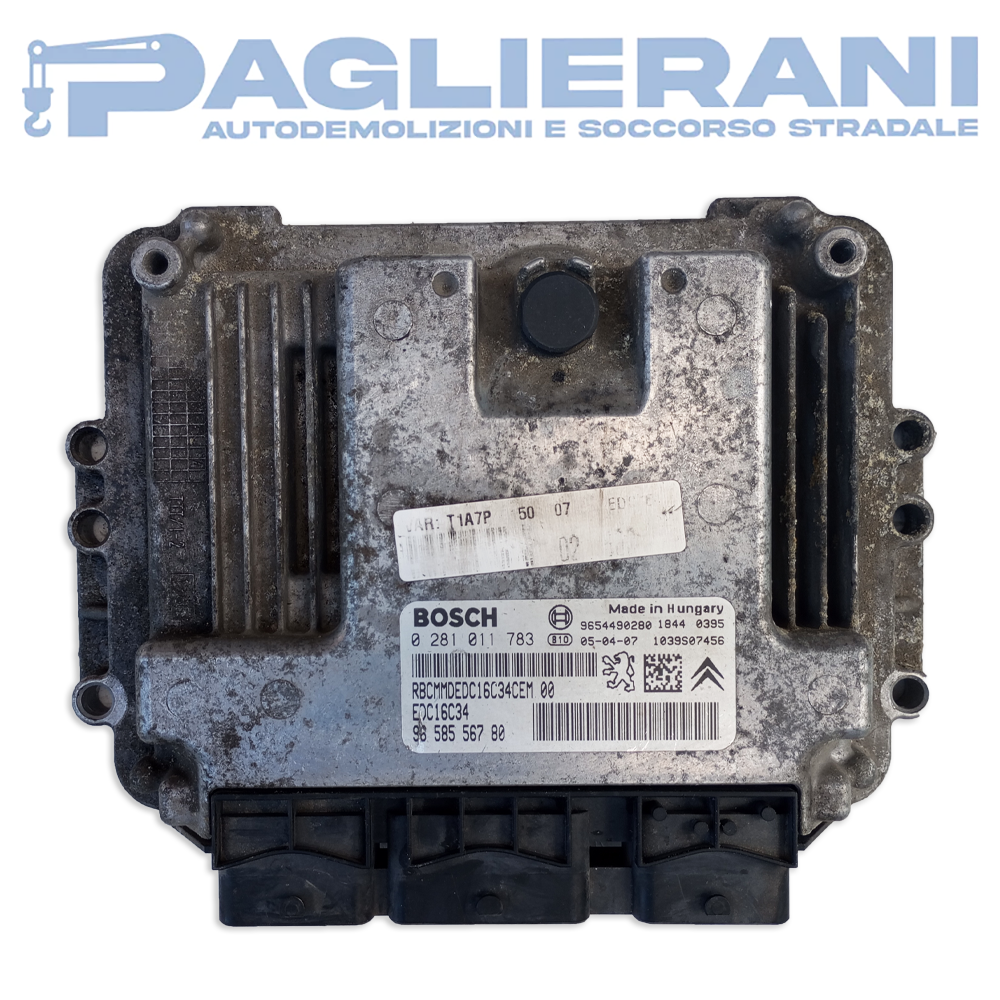 Centralina BOSCH ECU Motore Peugeot 206 EDC16C34 9658556780 (Codice Rif. 0281011783)