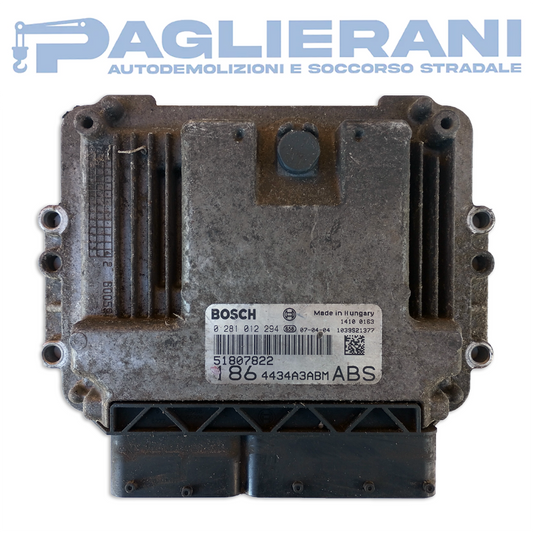 Centralina ECU Motore BOSCH FIAT Multipla 186 1999-2010 51807822 186 443A3ABM ABS (0281012294)