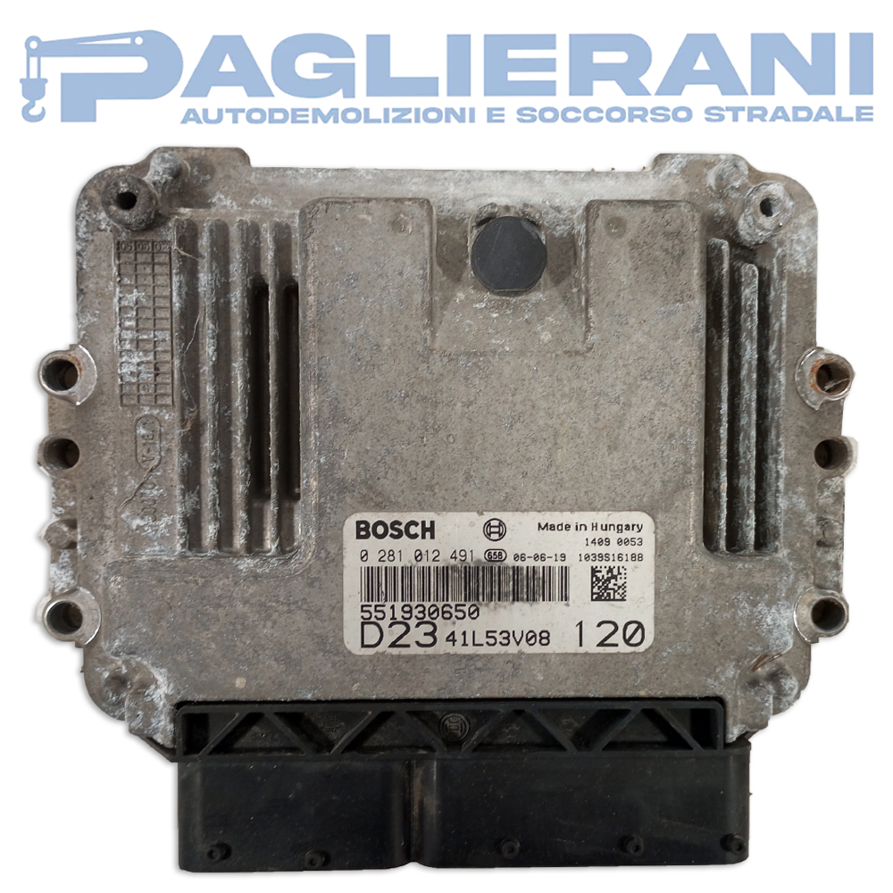 Centralina Motore ECU BOSCH FIAT Ducato 2006-2014 551930650 D23 41L53V08 120 (0281012491)