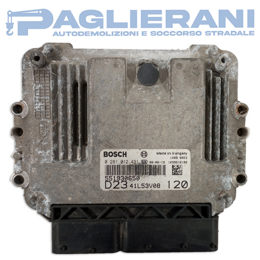 Centralina Motore ECU BOSCH FIAT Ducato 2006-2014 551930650 D23 41L53V08 120 (0281012491)
