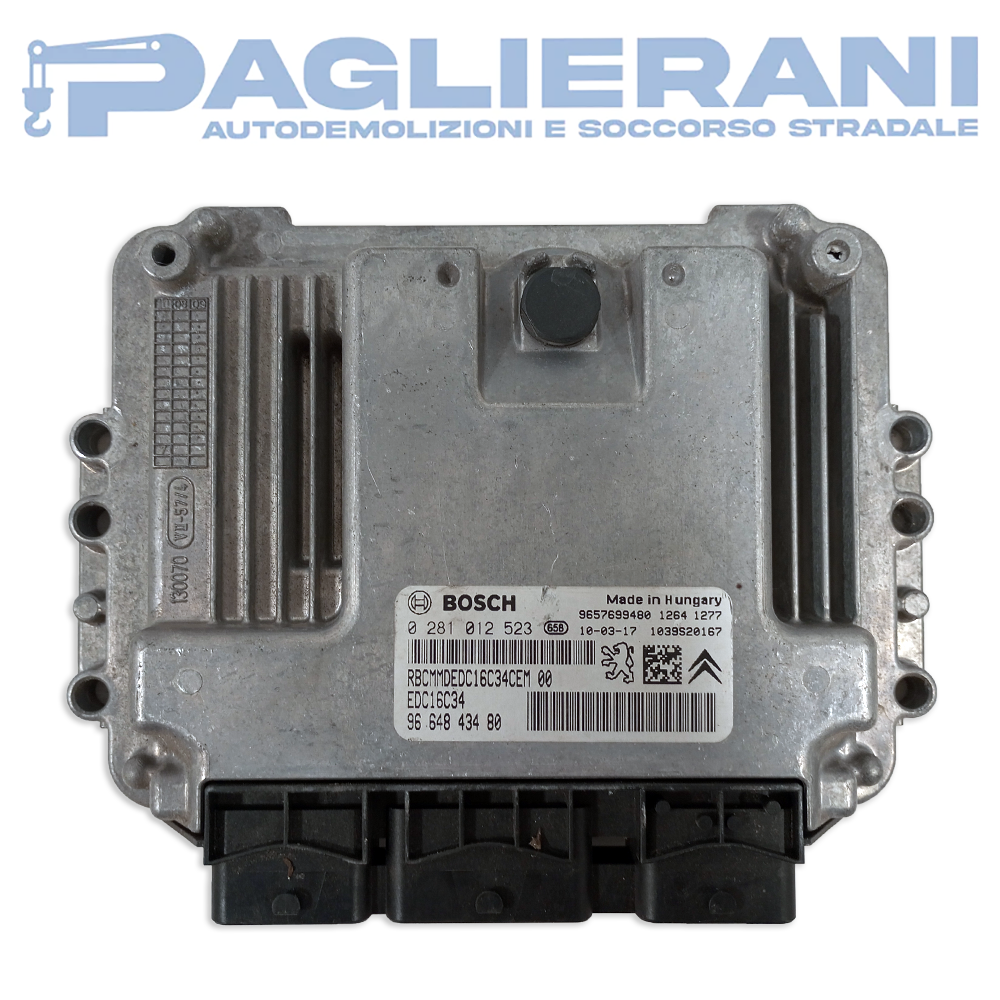 BOSCH ECU Peugeot Engine Control Unit 9664843480 EDC16C34 (Ref. Code 0281012523)