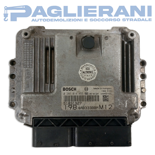 BOSCH ECU Engine Control Unit FIAT Bravo 198 2008-2014 51831927 198 4AB333BBM M12 (0281014455)
