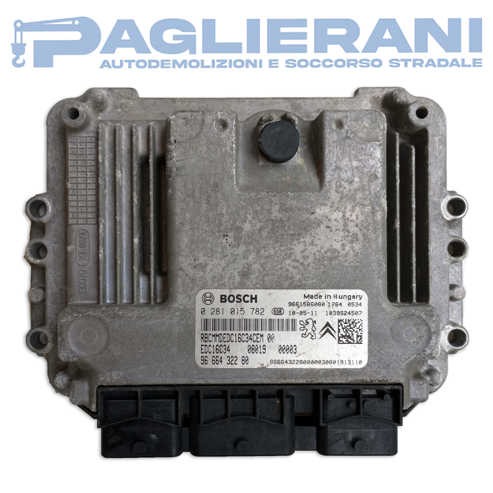 Centralina ECU Motore BOSCH Citroen Nemo 2008-2018 EDC16C34 9666432280 (0281015782)