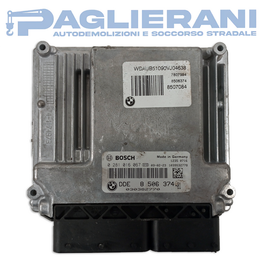 Centralina ECU Motore BOSCH BMW Serie 3 [E91] 2005-2013 DDE 8506374 (0281016067)
