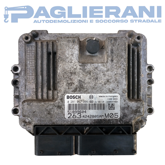Centralina Motore ECU BOSCH FIAT Doblo 2009-2015 51899604 263 424280SAM05 (0281017006)