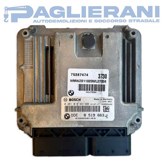 BOSCH ECU Engine Control Unit Mini Cooper MK2 2012 DDE 8519 663-01 (0281018991)