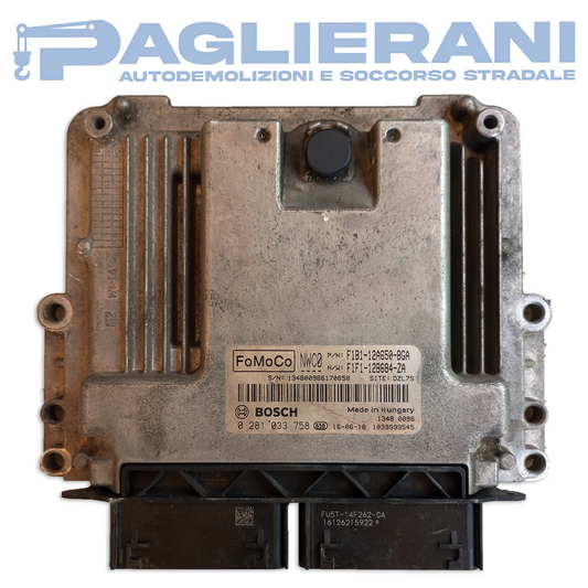 Centralina ECU Motore BOSCH FoMoCo Ford Fiesta VI Mk6 2008-2017 F1B1-12A650-BGA (0281033758)