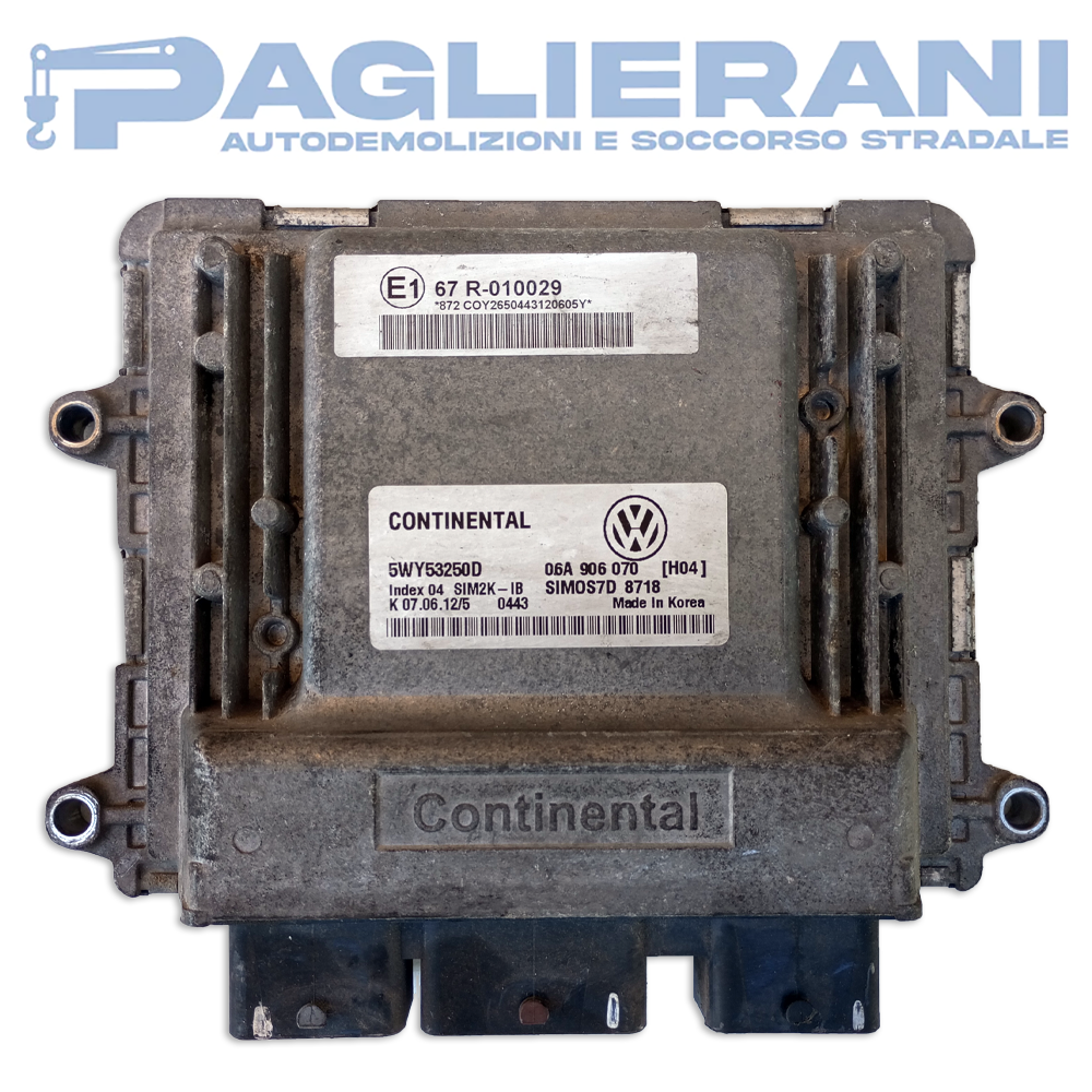 Continental Engine Control Unit ECU Continental Volkswagen Golf VI Mk6 2009-2012 5WY53250D SIMOS7D 8781 (06A906070)