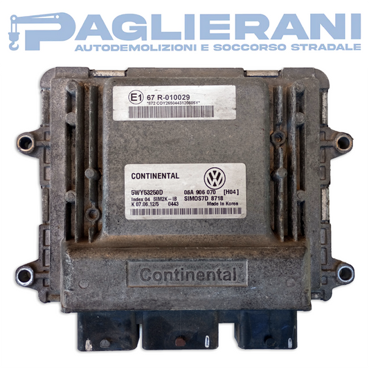 Centralina Motore ECU Continental Volkswagen Golf VI Mk6 2009-2012 5WY53250D SIMOS7D 8781 (06A906070)