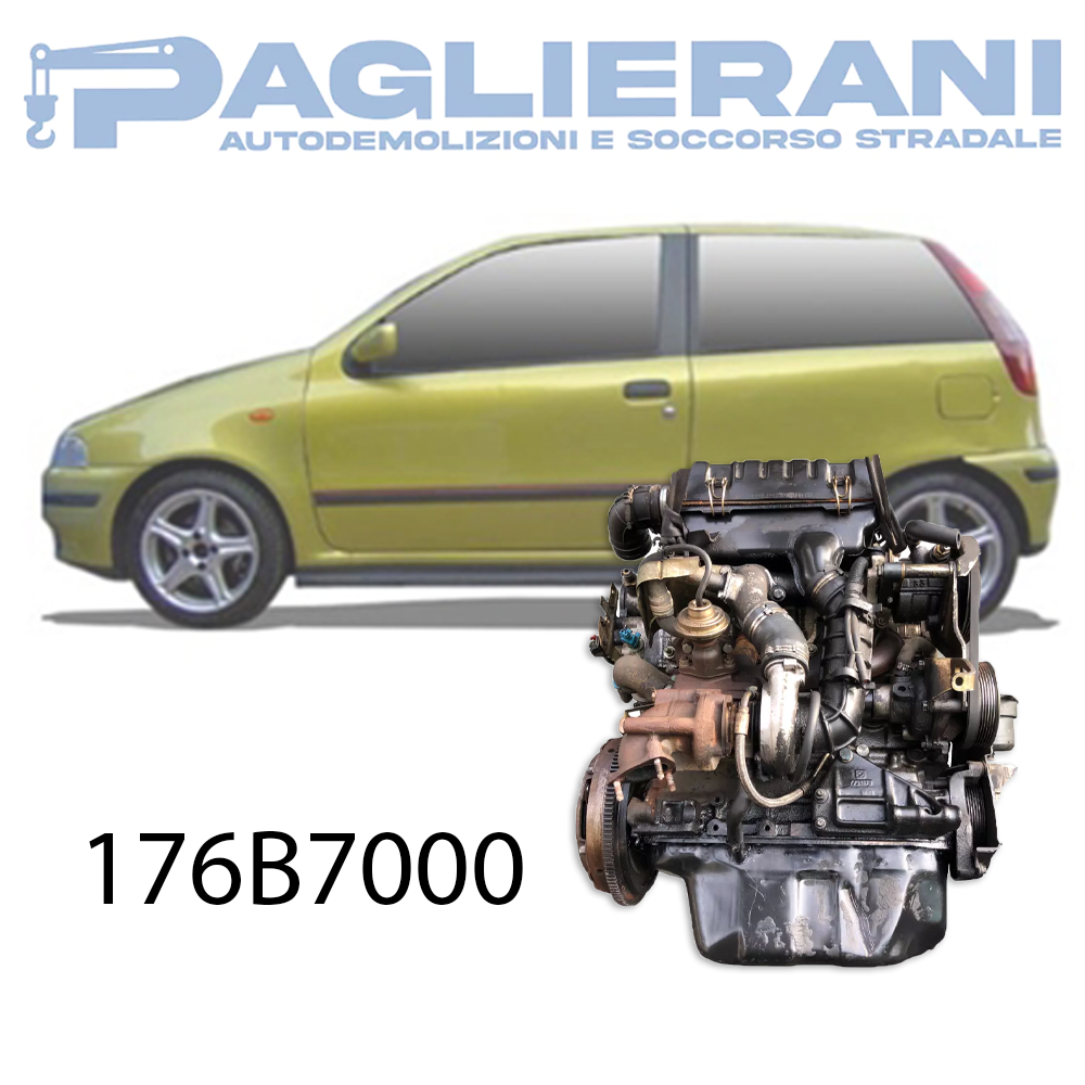 Engine 176B7000 FIAT Punto 176 1993-1999 1700 [1.7] Turbo Diesel 46KW 63CV 168.000 KM