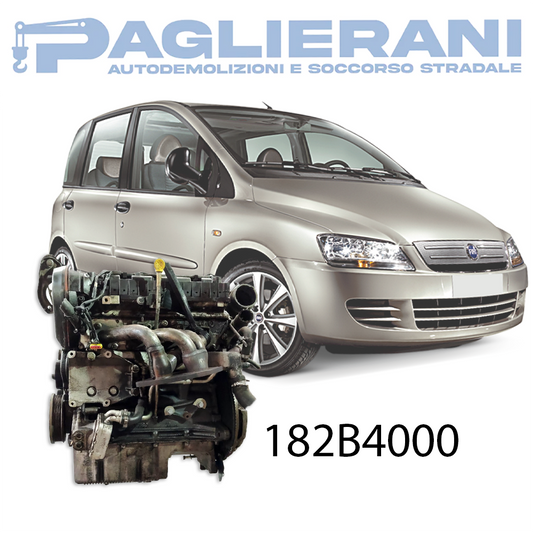 Motore 182B4000 FIAT Multipla 1990-2000 Diesel JTD 1900 [1.9] 77KW 105CV 200.000 KM