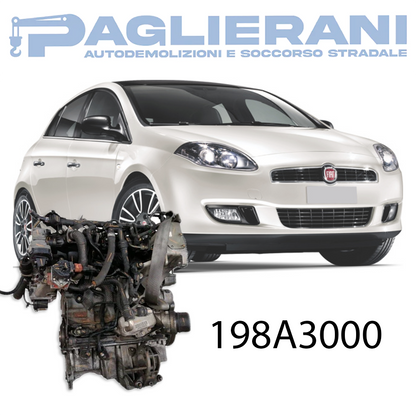 Engine 198A3000 FIAT Bravo 1600cc 16V JTD Diesel 2007-2014 140,000 Km