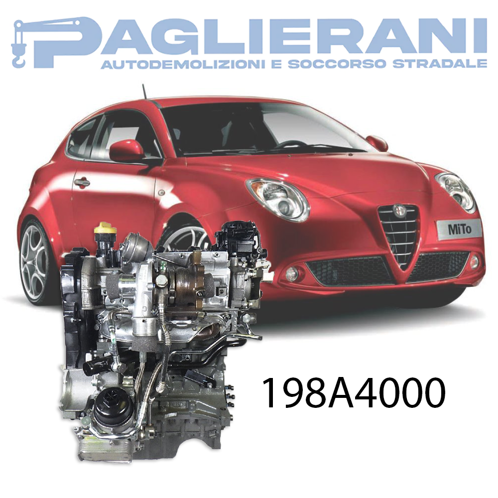 Motore 198A4000 Alfa Romeo MiTo 2008-2013 1400 [1.4] TB Turbo Benzina/GPL 16V 88KW 120CV 170.000 KM