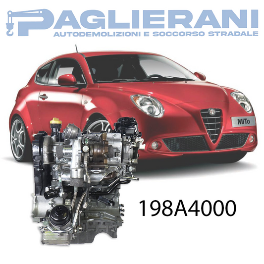 Motore 198A4000 Alfa Romeo MiTo 2008-2013 1400 [1.4] TB Turbo Benzina/GPL 16V 88KW 120CV 170.000 KM
