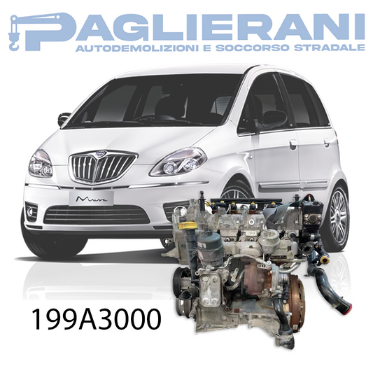 Motore 199A3000 Lancia Musa 2004-2011 Diesel 1300 [1.3] 16V 66KW 90CV 170.000 KM