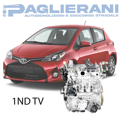 Motore 1ND TV Toyota Yaris 2013 1400 [1.4] Diesel Euro5 66KW 90CV 160.000 KM