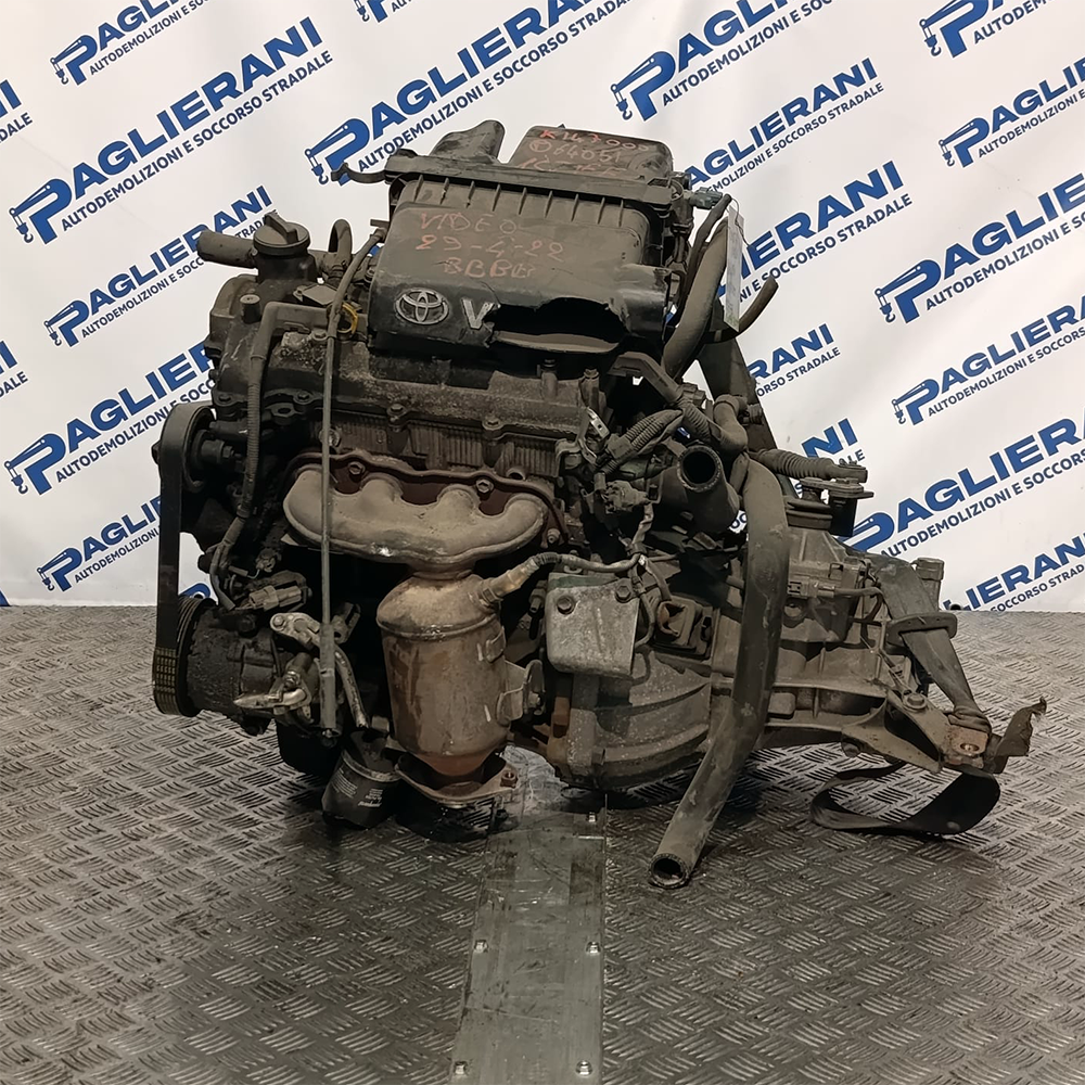 Engine 1SZ.FE Toyota Yaris 2003 Petrol 1000 [1.0] 50KW 68HP 147,000 KM (Aluminum Sump + 2 PIN + Catalytic Converter)