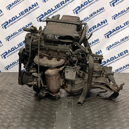 Engine 1SZ.FE Toyota Yaris 2003 Petrol 1000 [1.0] 50KW 68HP 147,000 KM (Aluminum Sump + 2 PIN + Catalytic Converter)