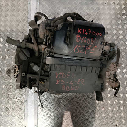 Engine 1SZ.FE Toyota Yaris 2003 Petrol 1000 [1.0] 50KW 68HP 147,000 KM (Aluminum Sump + 2 PIN + Catalytic Converter)