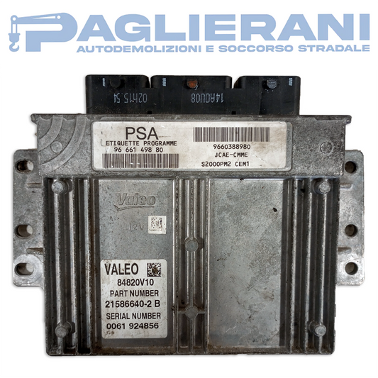Centralina Motore ECU PSA VALEO Citroën C3 2006-2015 9666149880 JCAE-CMME 84820V10 (21586640-2B)