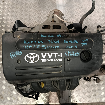 Engine 4ZZFE Toyota Corolla 2000-2007 Euro4 1400 [1.4] Petrol 71KW 97HP 89.000 KM